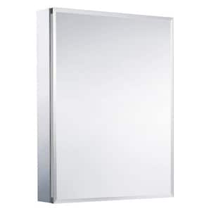 24 in. W x 30 in. H Silver Recessed/Surface Mount Soft Close Medicine Cabinet with Mirrored Door