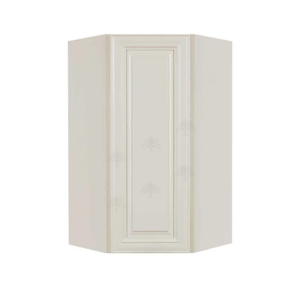 Princeton Assembled 24 in. x 42 in. x 12 in. Wall Diagonal Corner Cabinet with 1-Door 3-Shelves in Off-White price history on PriceWatchPro