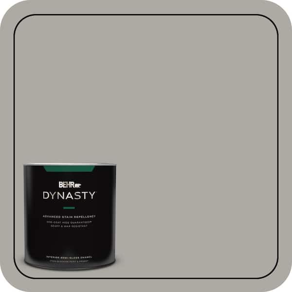 BEHR DYNASTY 1 qt. #PPU24-10 Downtown Gray Semi-Gloss Enamel Interior Stain-Blocking Paint and Primer