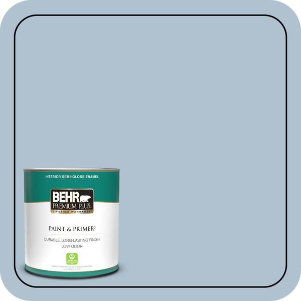 BEHR PREMIUM PLUS 1 qt. #S510-2 Boot Cut Semi-Gloss Enamel Low Odor Interior Paint & Primer