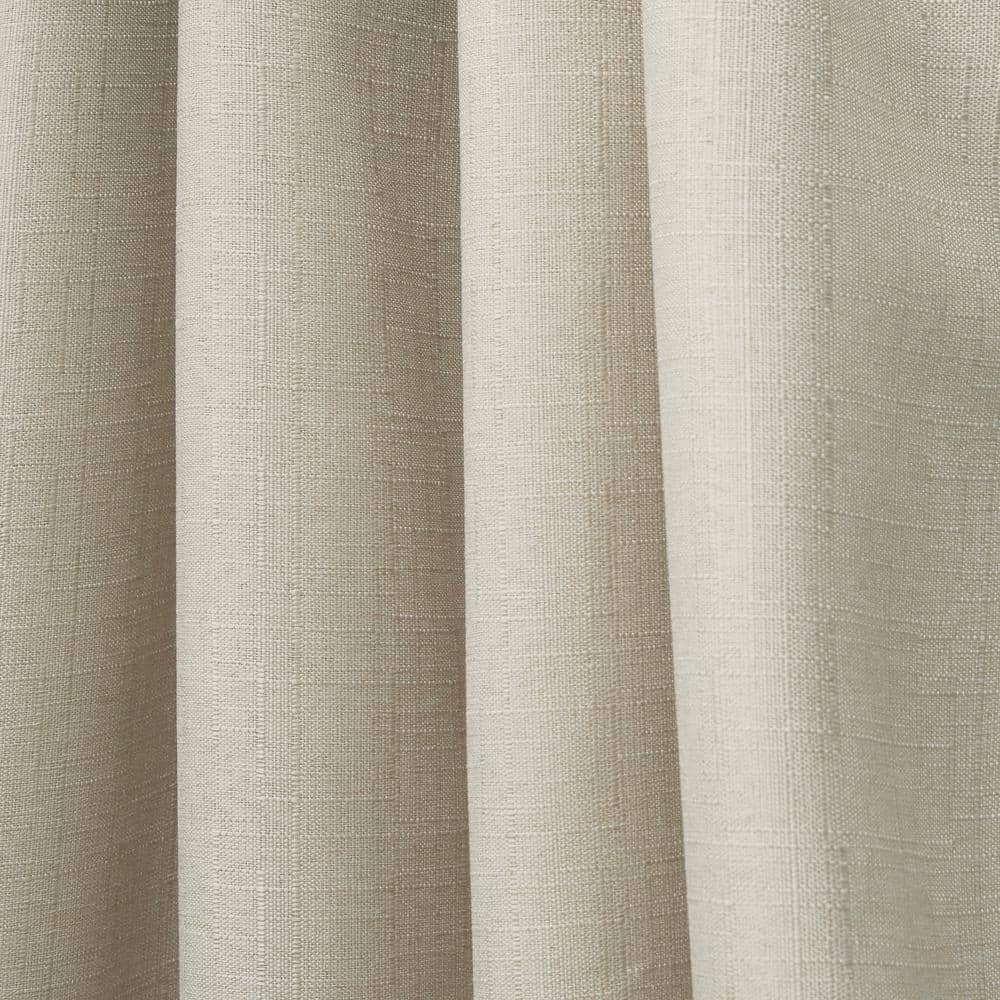 Natural Linen Look Tab Top Light-Filtering Curtain Panels, 54"x84", Set of 2