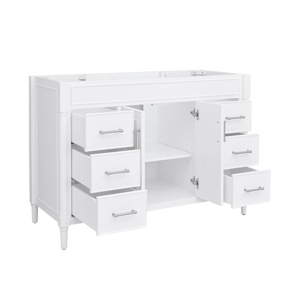 Bristol 48" White Single Freestanding Vanity Cabinet