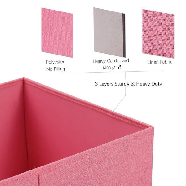 Linon Lane Two Pack Fabric Storage Bins in Pink, 1 - Kroger