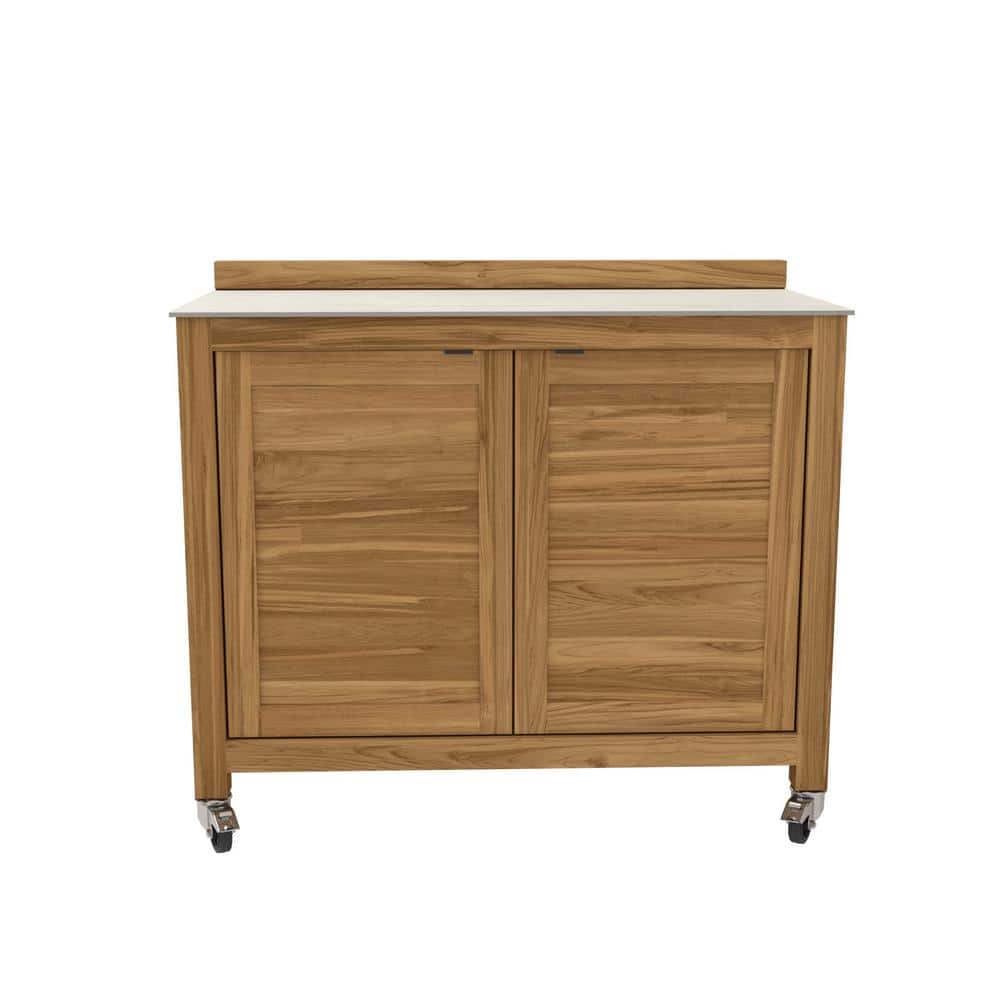 Milan Teak 47.25 in. x 24 in. x 38 in. outdoor kitchen 2 door cabinet