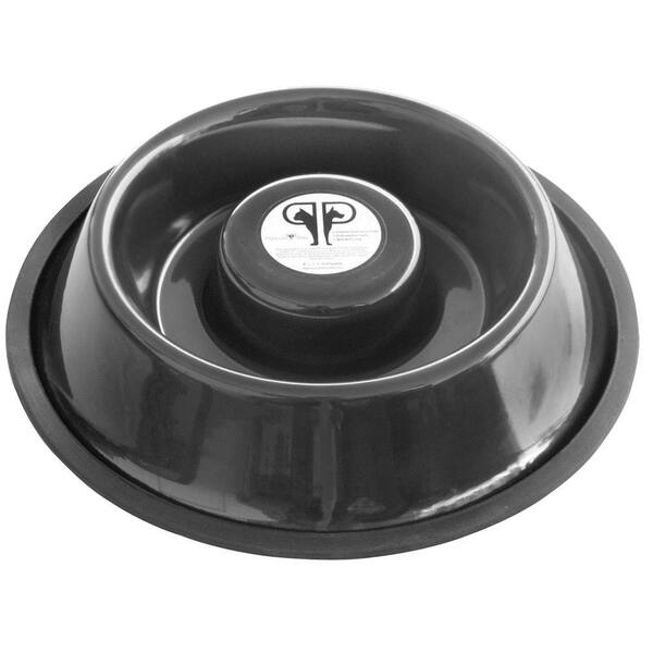 Platinum Pets Large Stainless Steel Slow Eating Bowl in Chrome