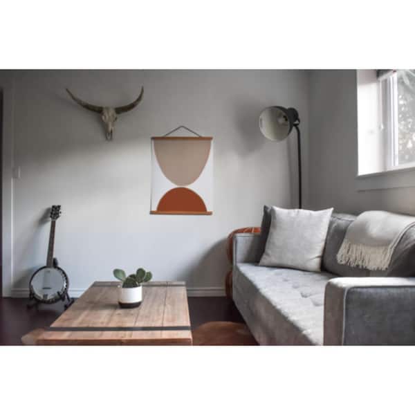 HomeRoots 10 in. Beige, Terracotta Contemporary Collide Abstract Watercolor Wall Art