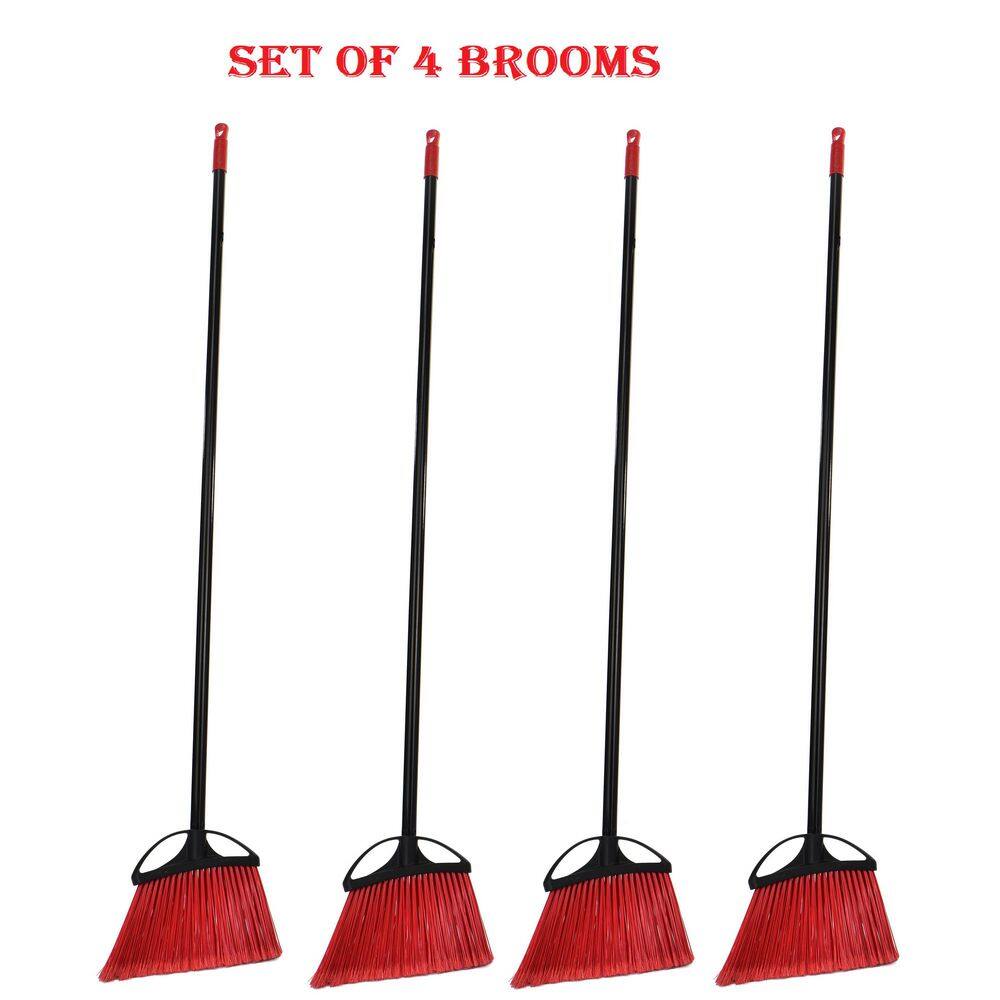 Sweeper Softer Durable Bristles for Light Debris Cleaning Wide Cleaner Head for Hard to Reach Areas Alpine Industries 10-Inch Smooth Surface Angle Broom with Unbreakable Fiberglass Handle 