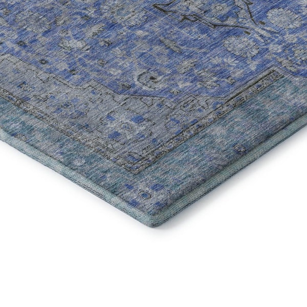 Mayfield Premium Machine Washable Abstract AMF1651 Blue 3 ft. x 4 ft. Area Rug