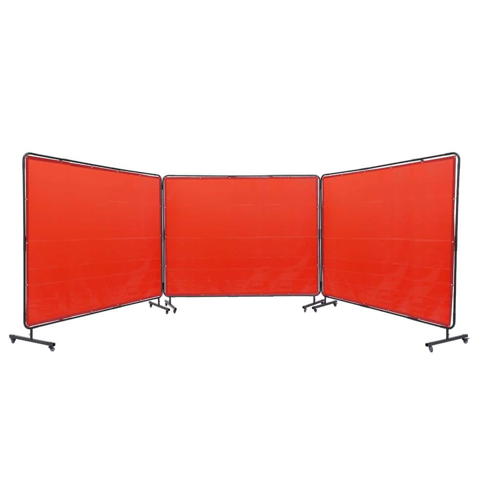 VEVOR Welding Screen with Frame, 6 x 8ft. 3 Panel Welding Curtain ...