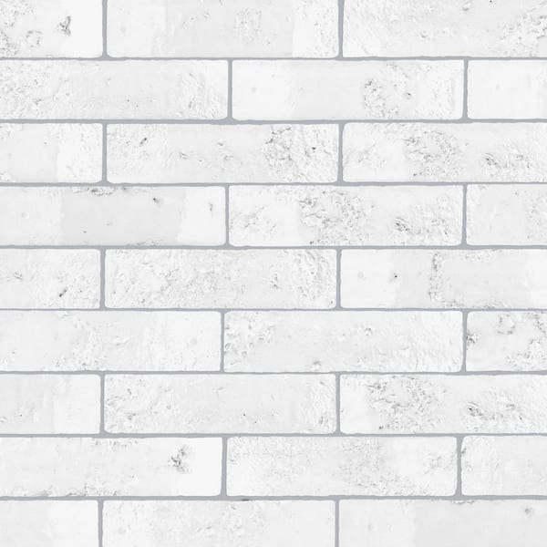 Merola Tile Arches Brick White 2-1/2 in. x 9-7/8 in. Ceramic Wall Take Home Tile Sample