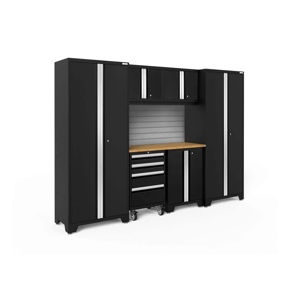 Bold Series 108 in. W x 76.75 in. H x 18 in. D 24-Gauge Steel Garage Cabinet Set in Black (7-Piece) price history on PriceWatchPro