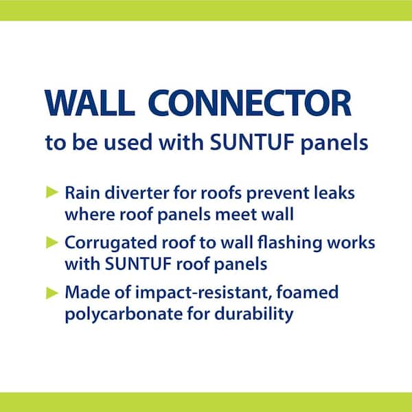 4 ft. Solar Grey Polycarbonate Wall Connector Flashing