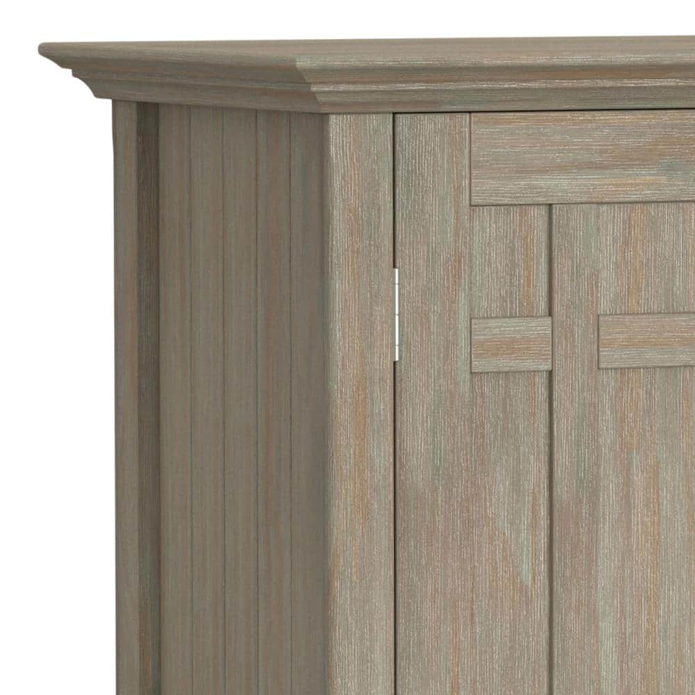 Bedford Transitional 54" Solid Pine Wood Sideboard Buffet and Wine Rack in Distressed Grey
