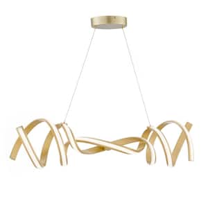 Munich 2 Lights Dimmable Integrated LED Gold Novelty Horizontal Chandelier with Smart Dimmer Included