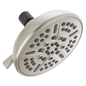 8-Spray Patterns 1.75 GPM 5.94 in. Wall Mount Fixed Shower Head in Satin Nickel