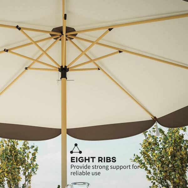 9 x 15 ft steel market patio umbrella in brown Sarasota Breeze Solar 9' a perfect blend of style and functionality MF Studio 9ft Patio Umbrella