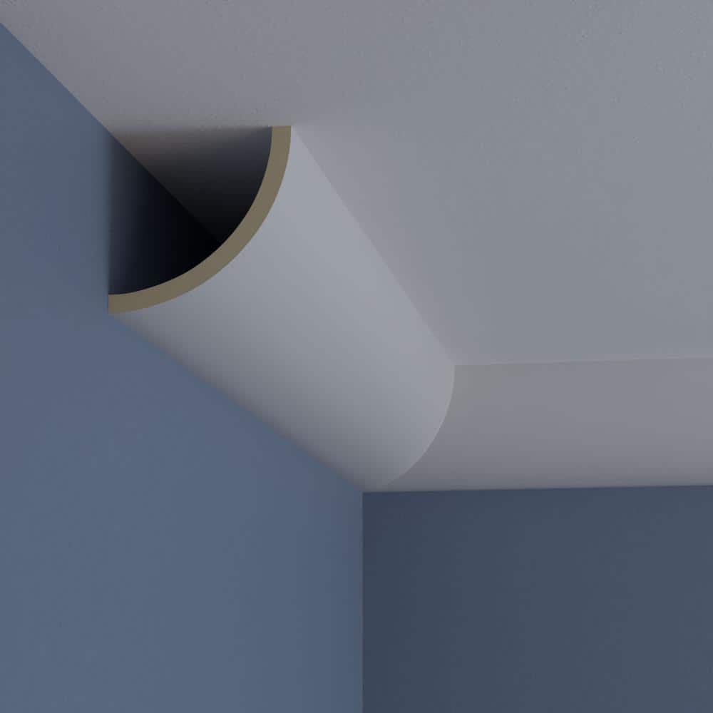 Primed White Polyurethane Geometric Crown Moulding Sample