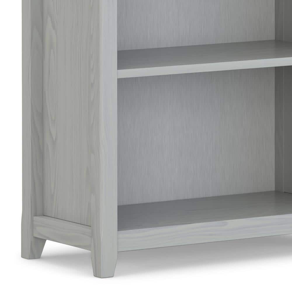 Fog Grey Solid Wood Adjustable 5-Shelf Bookcase