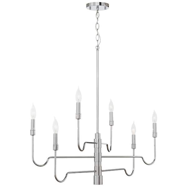 Home Decorators Collection Candell 6-Light Polished Nickel Chandelier