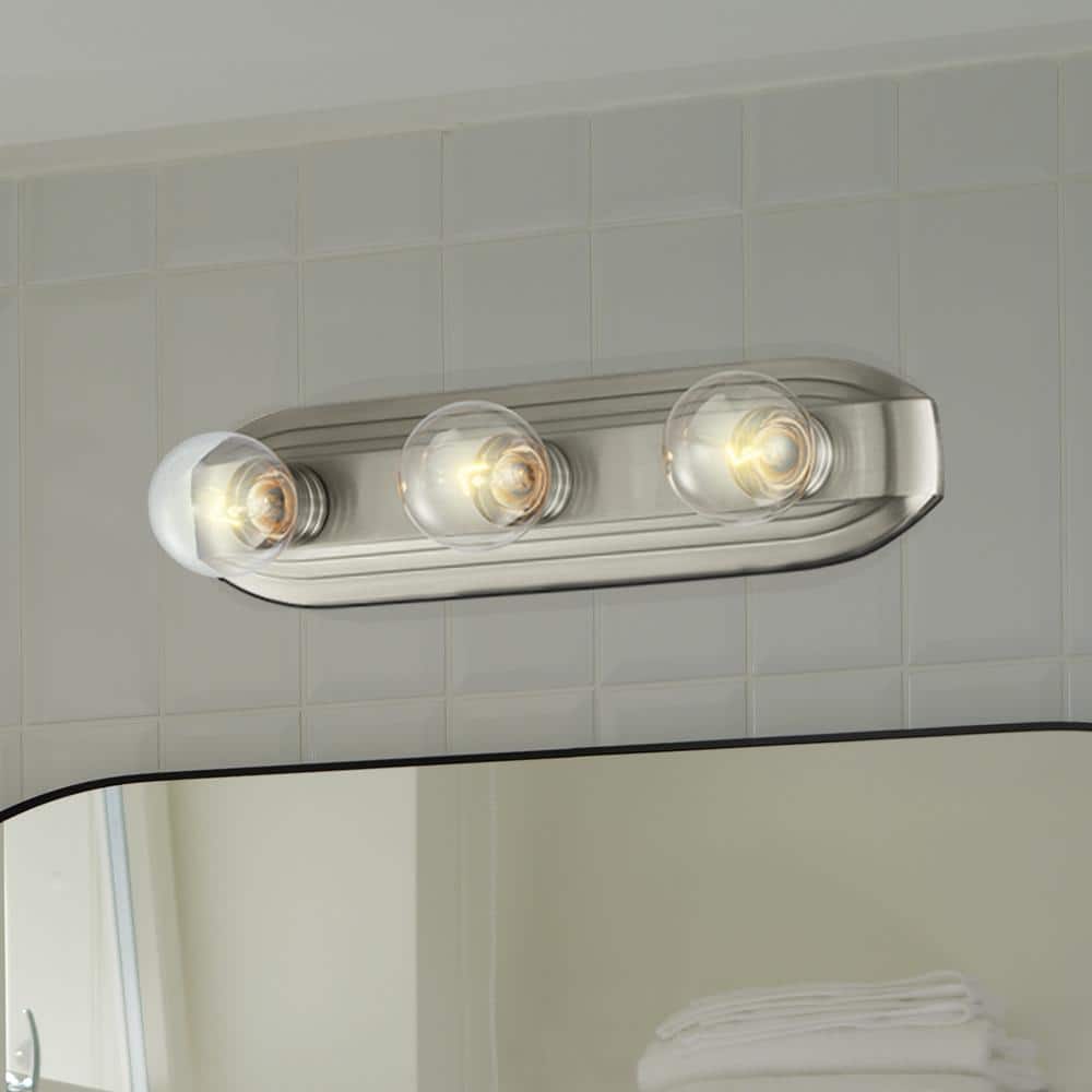 Buena Vista 18" Brushed Nickel 3-Light Retro Vanity Fixture