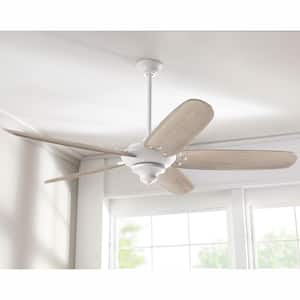 Altura 68 in. Matte White Ceiling Fan with Downrod, Remote Control and Reversible DC Motor; Light Kit Compatible