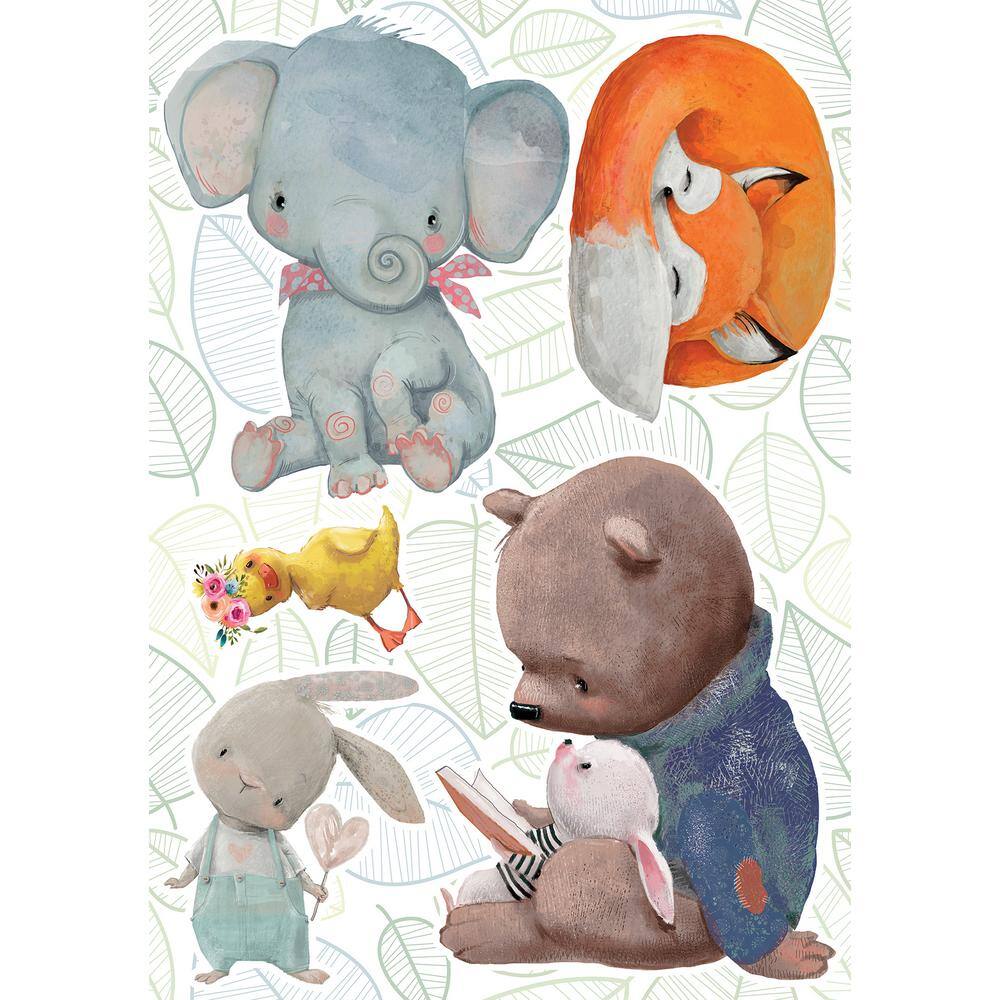 Hand-Painted Watercolor Animal Nursery Wall Decals