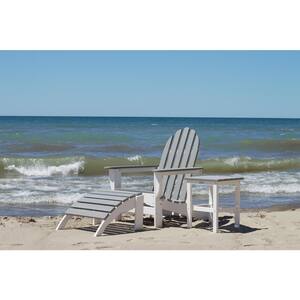 Icon White and Driftwood 3-Piece Plastic Adirondack Chair