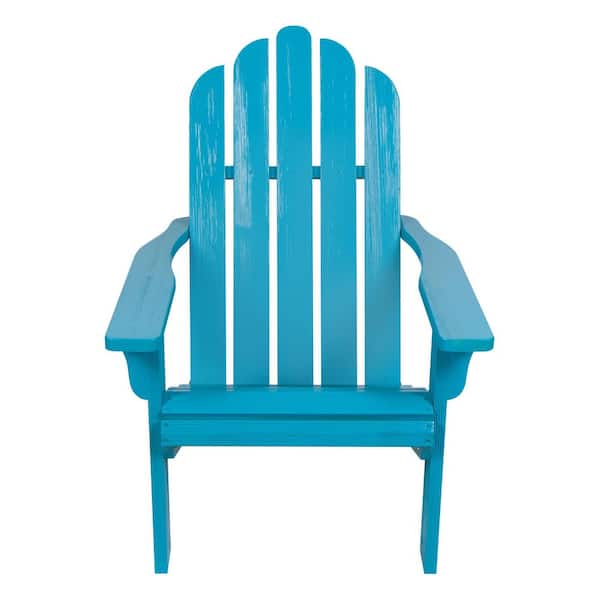 Shine Company Marina II Aqua Wood Adirondack Chair 4628AQ - The Home Depot