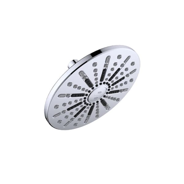 Design House Ian Modern 2-Spray Patterns 7.9 in. Wall Mounted Fixed Shower Head in Polished Chrome