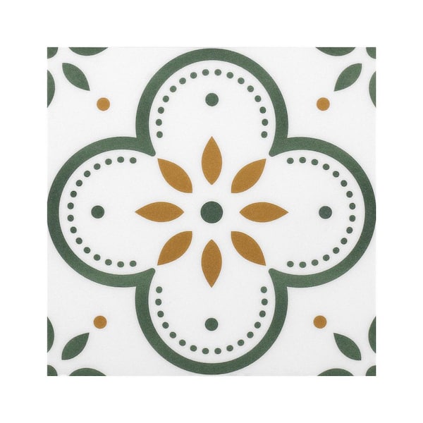 ilemong 7.87 in. x 7.87 in. Peel and Stick Tile Stickers PVC Self-Adhesive Backsplash Tiles for Wall, Dark Green (10-Pack)