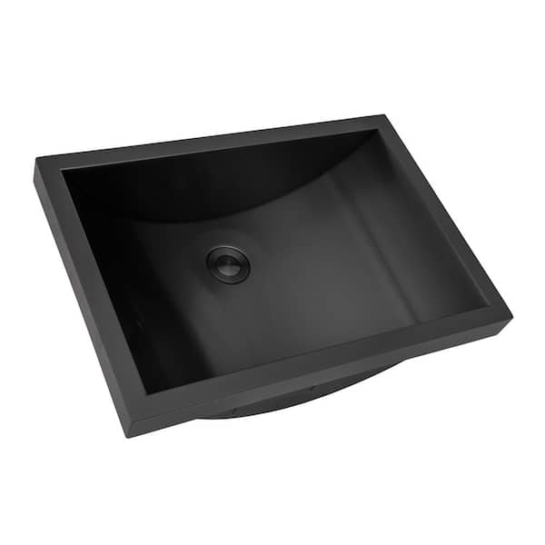 Ariaso 20 in. x 14 in. Drop-in Bathroom Sink in 16-Gauge Gunmental Black Stainless Steel with Drain