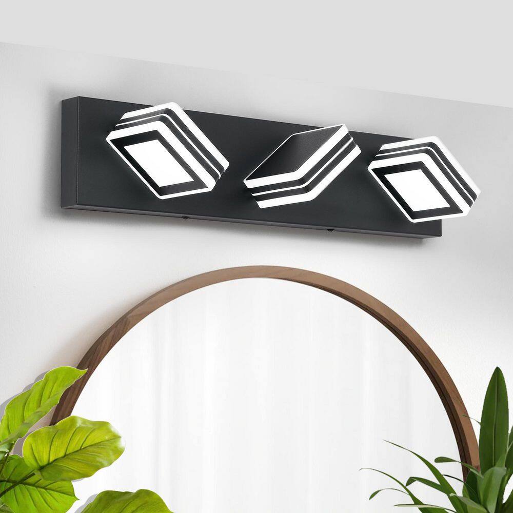 20 in. Matte Black Over Mirror Bath Wall Lighting, Modern Vanity Light with 3 Integrated LED Light for Bathroom price history on PriceWatchPro