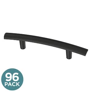 Arched 3 in. (76 mm) Matte Black Cabinet Drawer Bar Pull (96-Pack)
