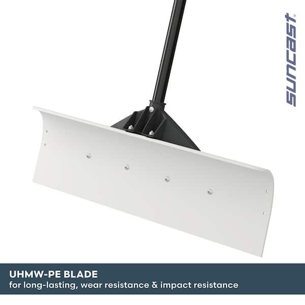 Suncast 52 in. Steel Handle Plastic Blade Snow Pusher SPUH2400D