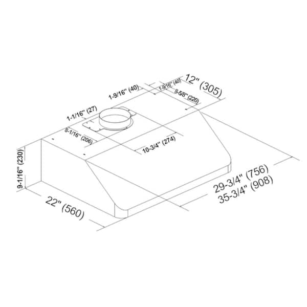 30 in. 600 CFM Under Cabinet Range Hood with Light in Stainless Steel