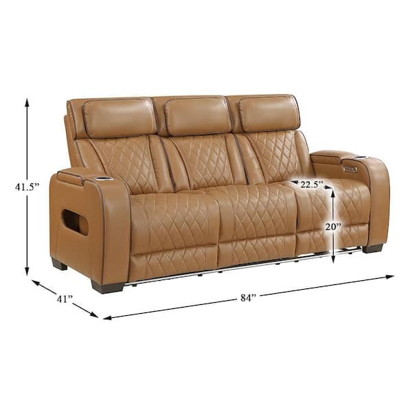 Lazzara Clumber 84 in. W Pillow Top Arm Faux Leather