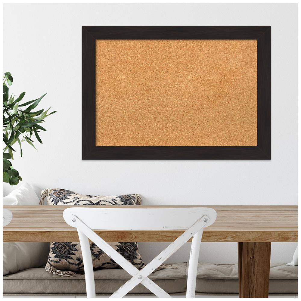 Espresso Brown Framed Natural Corkboard, 24x16