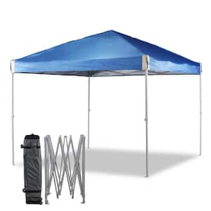 10 ft. x 10 ft. Blue Pop-Up Canopy Tent with Roller Bag Portable Instant Shade Canopy for Outdoor Events