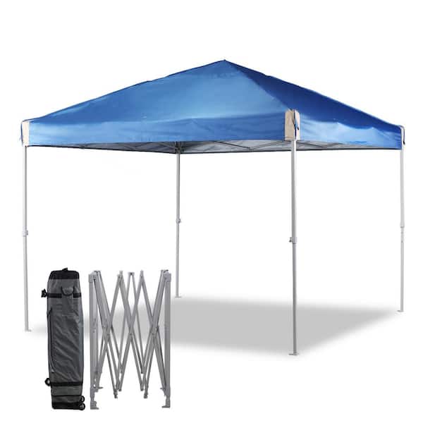 Aoodor 10 ft. x 10 ft. Blue Pop-Up Canopy Tent with Roller Bag Portable Instant Shade Canopy for Outdoor Events