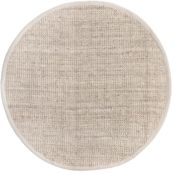 Ashli Solid 4 ft. x 4 ft. Jute Off White Indoor Round Rug