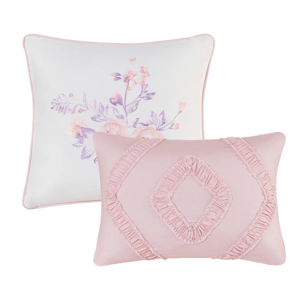 Romantic Pink Floral Paisley Full Comforter Set with Microfiber