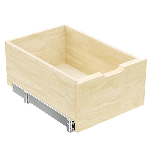 16.5 in. W Pull Out Cabinet Organizer 8 in. H Drawer with Full Extension Rail Slide Pull Out for Kitchen Pantry-Natural