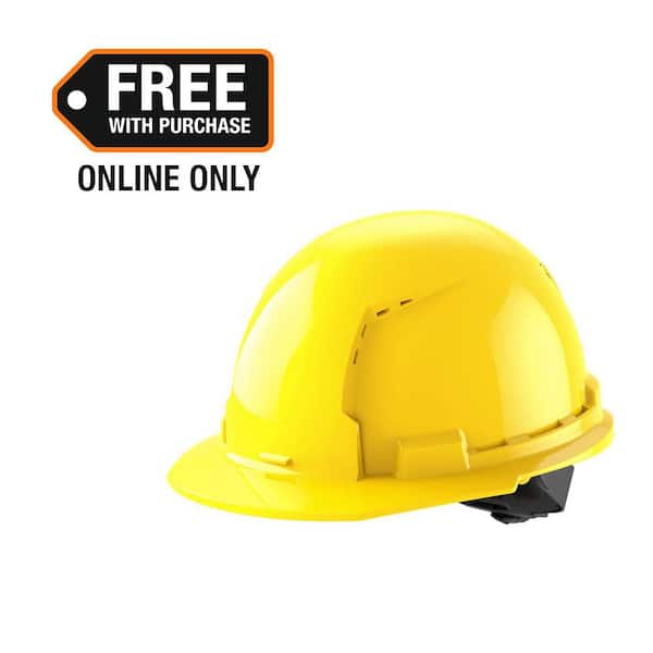 BOLT Yellow Type 1 Class C Front Brim Vented Hard Hat with 4 Point Ratcheting Suspension