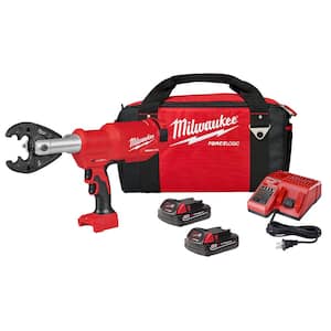 M18 18-Volt Lithium-Ion Cordless FORCE LOGIC 6-Ton Pistol Utility Crimping Kit with O-D3 Jaws and 2 Batteries