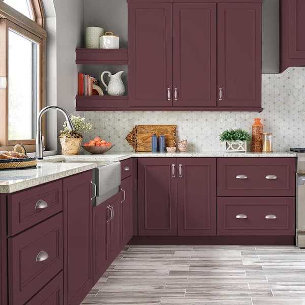 1 gal. #PPU1-14 Formal Maroon Satin Enamel Interior/Exterior Cabinet, Door & Trim Paint