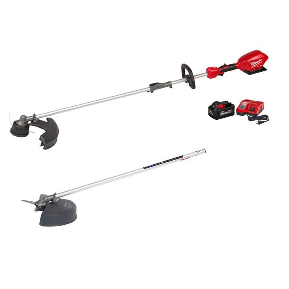 Milwaukee M18 FUEL 18V Lithium-Ion Brushless Cordless QUIK-LOK String Trimmer 8Ah Kit with M18 FUEL Brush Cutter Attachment