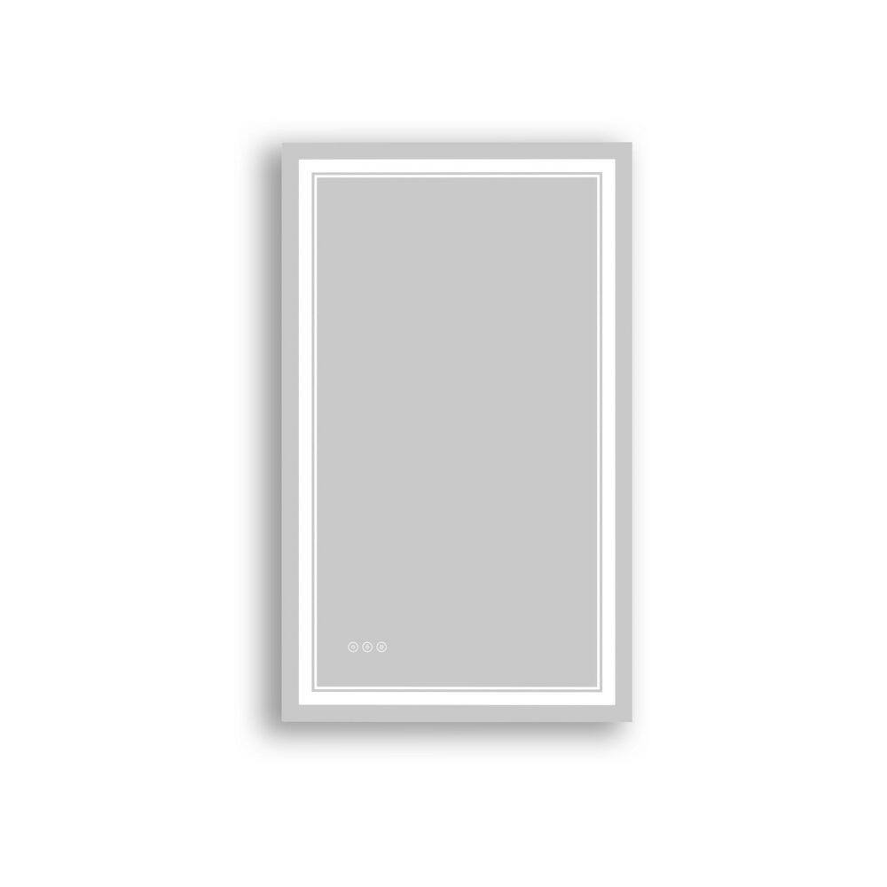 40 in. W x 24 in. H Rectangular Frameless Tempered Glass LED Wall Bathroom Vanity Mirror in White price history on PriceWatchPro