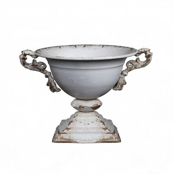 7.87 in. W x 6.69 in. H Metal Vintage Double-Handled Flower Urns Pot