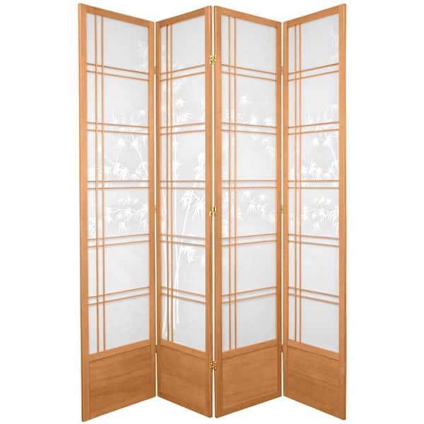 7 ft. Natural 4-Panel Room Divider
