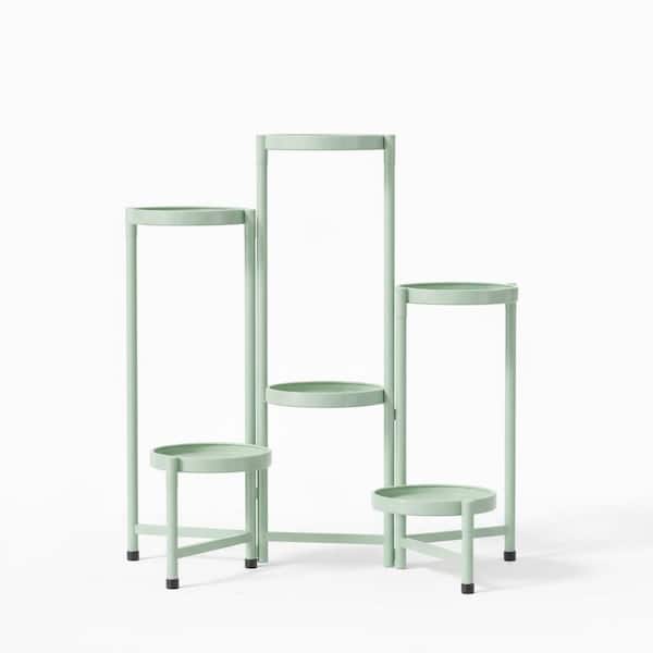 6 Tier Indoor Outdoor Green Iron Plant Stand Flower Holder (28.5 in. H W x 31.5 in. H)